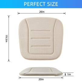 KAYI Car Seat Cushion, Memory Foam Car Seat Cushion, Anti Slip Rubber Bottom Car Seat Cushions for Driving, Suitable for Car and Office Chairs (2 Pack, Cream)