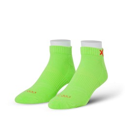 Odd Sox, Unisex, Basix Ankle Socks, Knit Cotton, Comfortable, Neon Green
