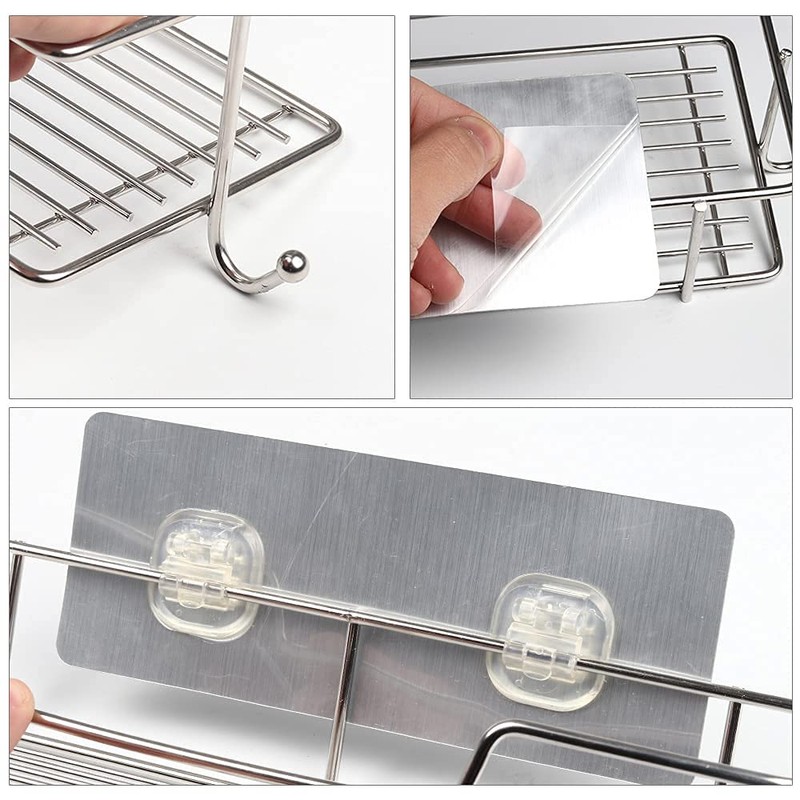 SIMSA-Expert Shower Caddy Bathroom Shelf Stainless Steel Chrome Look No