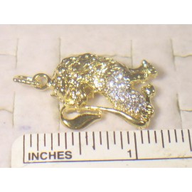 Animal **  LION  ZODAC PENDANT  NECKLACE  DESIGNER   18KT  GOLD TONE   ANIMAL  DB783