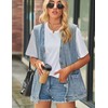 Shebote Womens Oversized Sleeveless Jean Denim Jacket Button Down Vest