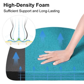 Shinnwa Kitchen Chair Cushions Set of 4, Non-Slip Dining Chair Cushions with Ties and Machine Washable Cover, 4 Pack, 17 x 16.5 x 2in, Teal