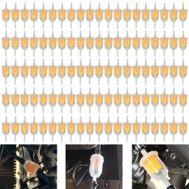 100Pcs Motor Inline Gas Oil Fuel Filter Small Engine For 1/4'' 5/16" Line US