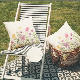 RABUSOFA Spring Pillow Covers 18x18 Set of 2 Outdoor Waterproof,Flowers Decorative Outdoor Spring Summer Throw Pillows Decorations for Patio Furniture Garden Couch Leaf Butterfly (1-18)