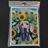 Caroline's Treasures Weimaraner in Sunflowers Greeting Cards Pack of 8