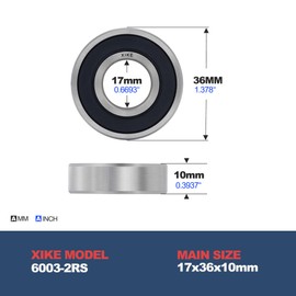 XIKE 10 pcs 6002-2RS Sealed Ball Bearing 15x32x9mm Chrome Steel and Pre-lubricated, 6002RS Sealed Ball Bearing