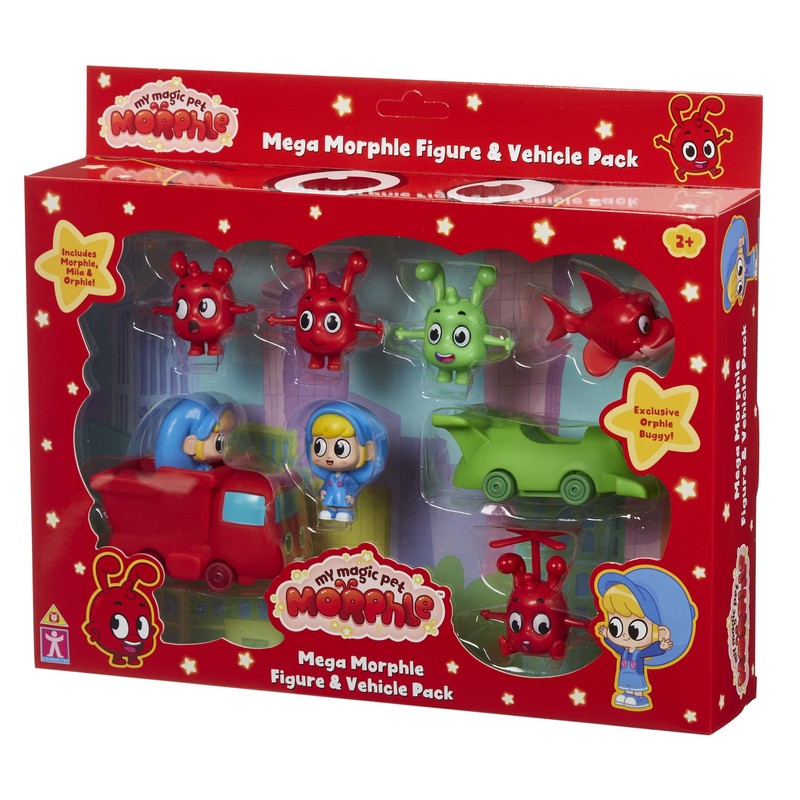 Mega Morphle Figure & Vehicle Pack, preschool scaled figures, push