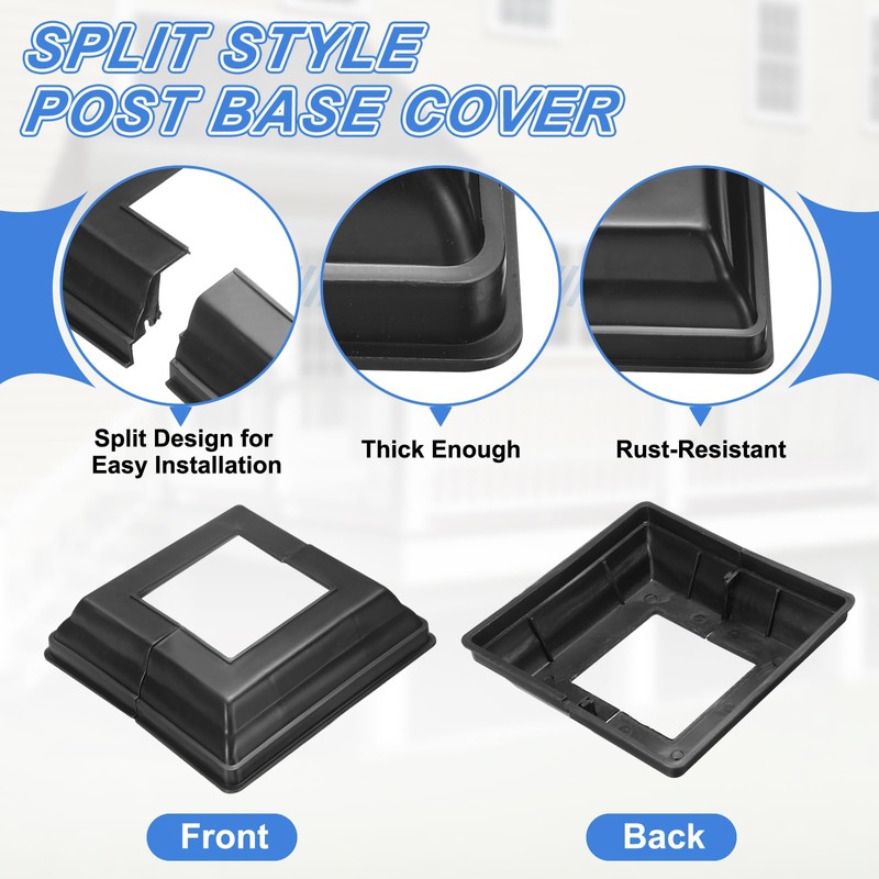 sourcing map 4Pcs Post Base Cover, 5"x4.75" (Internal Size 2.5"x2.5")