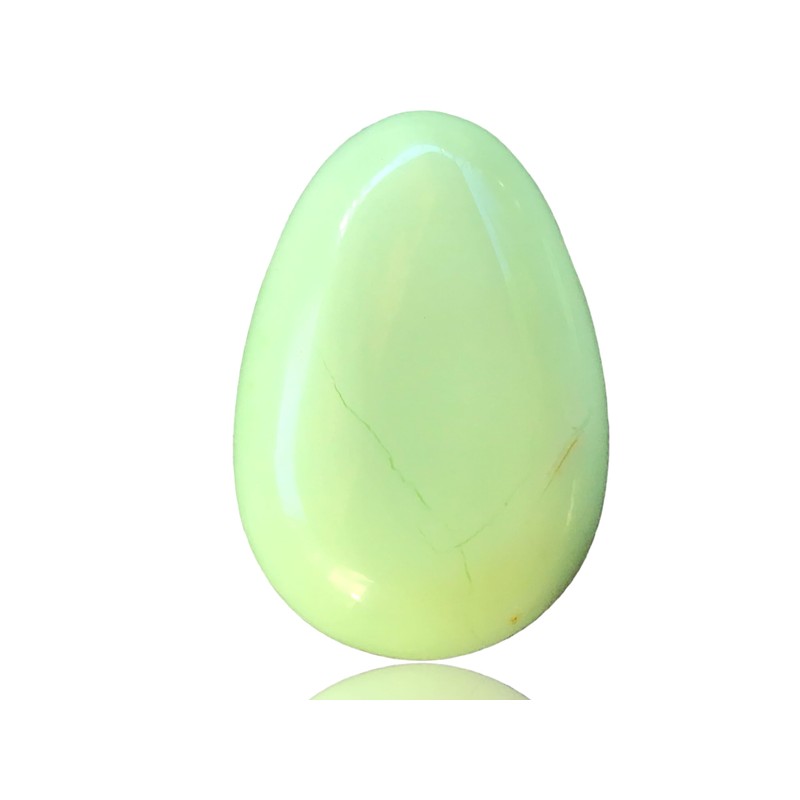 Steinfixx® - Gemstone pendant made of real lemon chrysoprase, teardrop