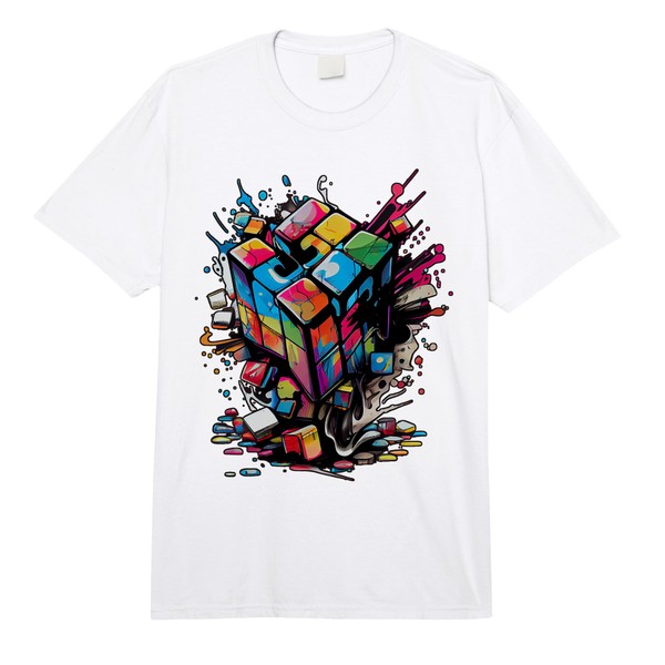 Puzzle Cube Exploding Speed Cubing 80's Youth Math Comfort Colors