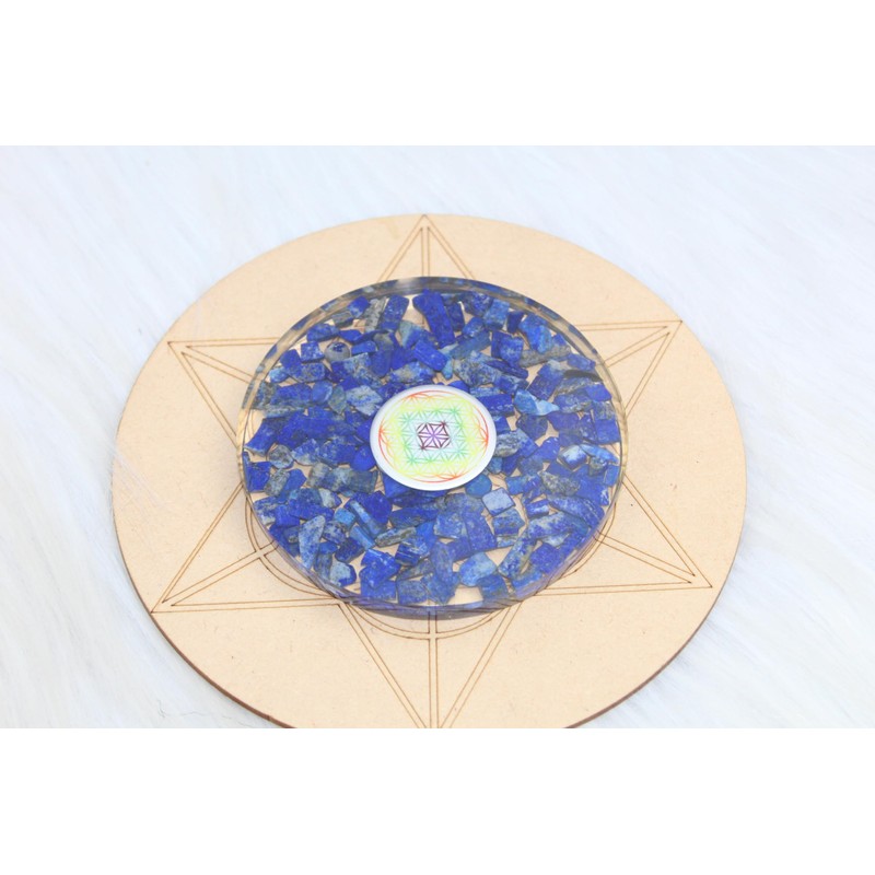 Prajet Energized Orgonite Healing Crystal Round Tea Coaster Approx. Diameter