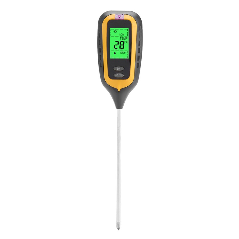 4 In 1 LCD Moisture Temperature Sunlight PH Tester Meter