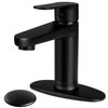 SOKA Brass Bathroom Faucet Matte Black with Pop-up Sink Drain