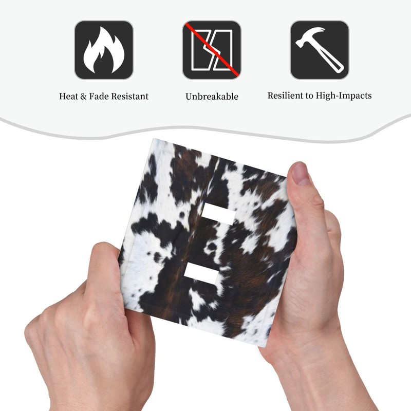 Sghxwp Western Farm Highland Cow Cowhide Double Toggle Light Switch