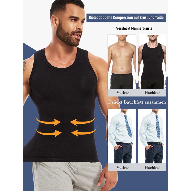 MISS MOLY Shapewear Men's Compression Shirt Men's Sleeveless Body Shaper