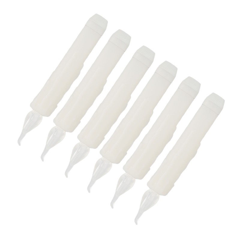 6 Pcs LED Taper Candles Smokeless Reusable Warm Light Long