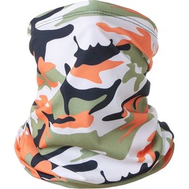 Plus Nao Face Mask, Face Cover, Unisex, Plain, Camouflage, Army, Neck Cover, Sport, Camouflage × Orange