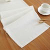 Laolitou White Table Runners 72 Inches Long, Burlap Linen Texture