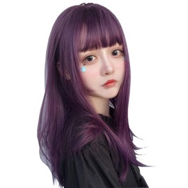 Harajuku Soft Sister Lolita Wig Net Red Wig Sweet Cute Natural Wig Wig (Purple)