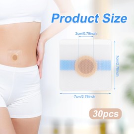 Gosknor 30stk Rizinusöl Pflaster für den Bauchnabel, 7x7 cm Selbstklebendes Rizinusöl-Wickelpad Hochsaugfähig Organische Abdeckung Kompressenpflaster Auslaufsicher Hautfreundlich