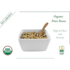Certified Organic Pinto Beans Raw non-GMO Vegan Bulk (5LB)