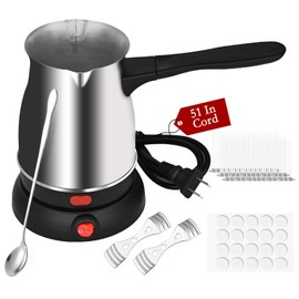 TOKPELA Wax Melter for Candle Making, Stainless Steel Electric Candle Wax Melter, Double Pouring Spout Candle Wax Melting Pot with 51IN Cord and Hot Plate, Candle Making Pot Kit for Beginners