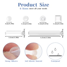 165Pcs Cabinet Bumpers Self Adhesive Clear Silicone Bumper Pads Sound Dampening Transparent Shims Furniture Noise Reducing Bumper Non-Slip Pads Wall Protector for Home Work Drawers Glass Top