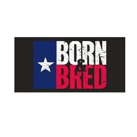 Texas Bumper Sticker Decal 3.75x7.5 (1, Born & Bred)