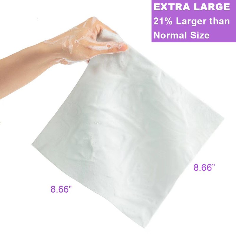 HYGIENJOY-21% Larger Rinse Free Bath Sponges for Adults-Disposable No Rinse