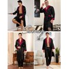 SWOMOG Men's 3 Pcs Robe Silk Satin Kimono Bathrobe with