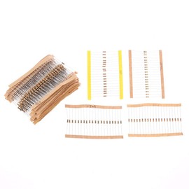 ARCELI 60pcs 1/4W 1ohm-1M Ohm Carbon Film Resistors Assortment Kit Set 43 Values Total Electronic Components