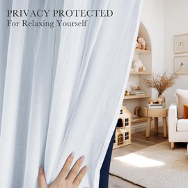 PONY DANCE Navy Blue Double Layered Curtains with Sheer Overlay - Blackout Window Panels Set for Living Room Bedroom, 52 W x 84 L, Set of 2