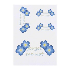 4 x 'Forget Me Not' Temporary Tattoos - Water Resistant, Skin-Safe, Non-Toxic Transfers, Mixed Sizes (TO00067632)