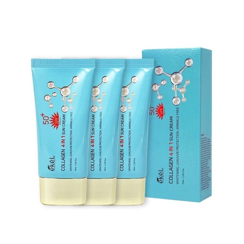 Ikel Sun Cream Ekel Collagen Four in One 70ml 3pcs