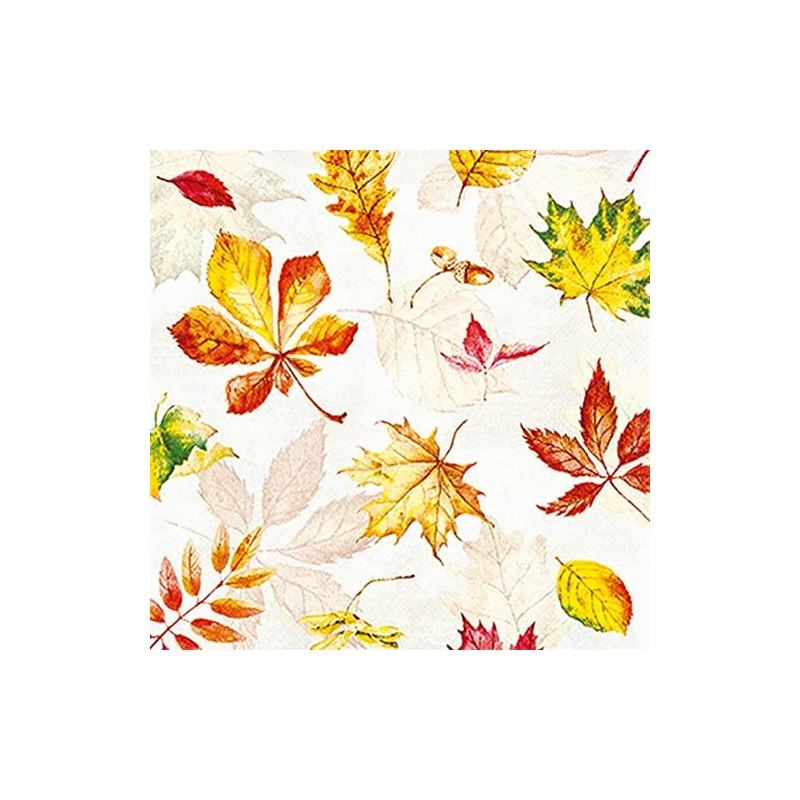 20 Small Cocktail Napkins Scattered Autumn Leaves Leaves Autumn Table