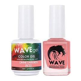 WAVEGEL Soak-Off Gel & Nail Lacquer Matching Duo Set - Simplicity Collection - #W33 Divine Darkness I 0.5 Oz