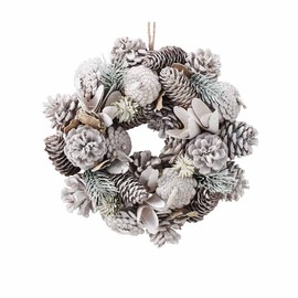 Natural Wreath, Small, White [Christmas Artificial Flower, Fashionable, Large Store Express] 38-44-2-2_8258-5298