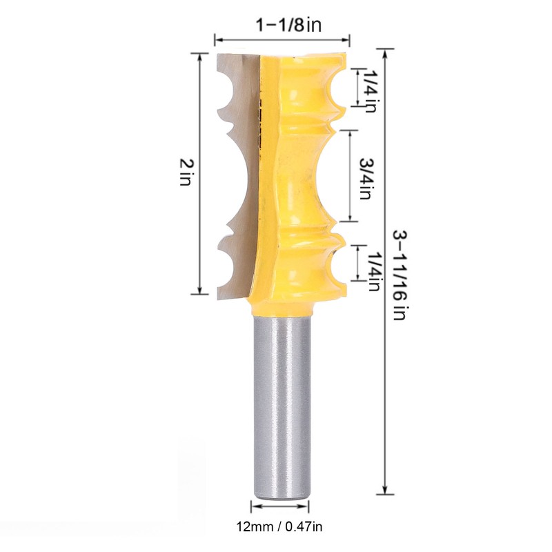 Chair Rail Molding Router Bit Carbon Steel Alloy Crown Shape