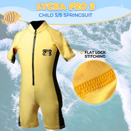 Body Glove Kids Shorty Wetsuit Fits 30-60 LBS, Lycra Short Sleeve Front Zip Springsuit for Diving Swimming Surfing Water Sports