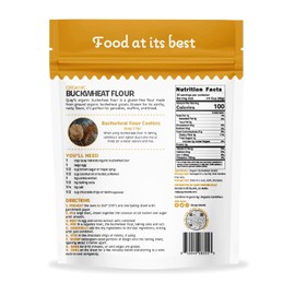 Quay Naturals Organic Buckwheat Flour, 2lbs | Gluten-Free, Non-GMO, Vegan | USA Grown, Stone-Ground | Rich Nutty Flavor | Buckwheat Groats