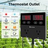 Digital Temperature and Humidity Controller Outlet, Reptile Thermostat Plug Dual