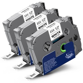Labelwell 9mm x 8m 3/8‘ x 26.2 Compatible Brother Tze-221 Tze221 Tz-221 Label Tape Black on White Laminated for Brother P-Touch PT H101C H110 H105 2030VP P750W E100 H101GB D210VP H101TB Printer