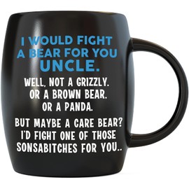 MUG A DAY 16oz Fight Bear For You Uncle Funny Fathers Day Gift for Uncle, Siblings Brothers from Niece Nephew Sister Aunt Mom Dad Novelty Gag Gift for Christmas Birthday