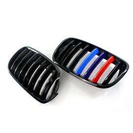 XOPIYAO Front Kidney Grille M Color Gloss Black Compatible with 2007 2008 2009 2010 2011 2012 2013 E70 E71 X5 X6