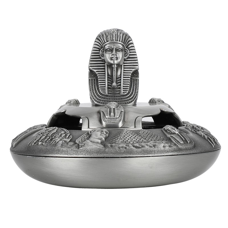 Metal Ashtray with Cover Retro Zinc Alloy Crafts Innovative Ornaments