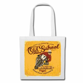 Vintage Race Club Old School Road Race Legendary Bike Shirt Motorcycle Chopper Gothic Motorcycle Skull Motorcycle Club Bike Route 66 Shopping Bag School Bag Gym Bag White