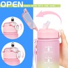 CodiCile Motivational water bottle,1L Sports Water Bottle with Straw x2
