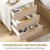 Tribesigns Night Stands for Bedrooms, White and Gold Light Wood