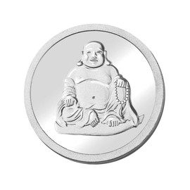 Quiges Silver Plated Large 33mm Coin Buddha Head for Interchangeable Pendant Necklace