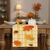 Fall Plaid Maple Leaves Table Runner Fall Decorations for Home